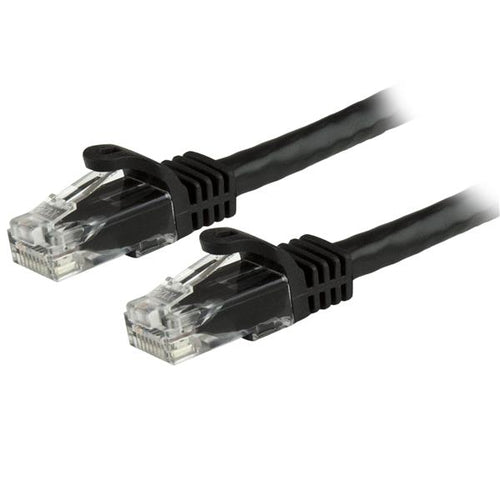StarTech.com 1ft CAT6 Ethernet Cable - Black CAT 6 Gigabit Ethernet Wire -250MHz 100W PoE RJ45 UTP Network/Patch Cord Snagless w/Strain Relief Individually Tested